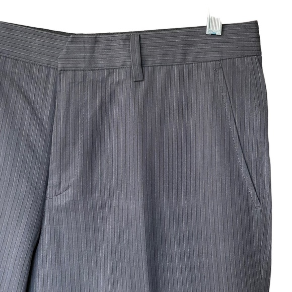 ARMANI EXCHANGE A/X Dress Pants Pinstriped Gray and Black Flat Front 33R - Picture 3 of 10